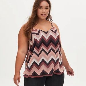 Torrid size 2 Chevron Chiffon Layered Cami